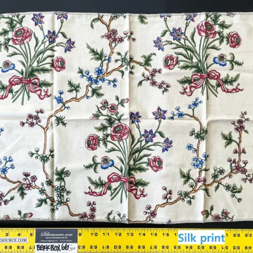 IMG_5950 7 Berkbox66 18"x26"Scalamandre Silk Floral Print Blue Green Red on White