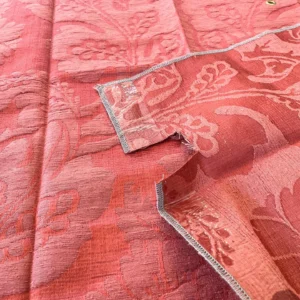 IMG_5977 15 Berkbox66 28"x 25" Scalamandre Silk Damask Red Botanical Minor Defect