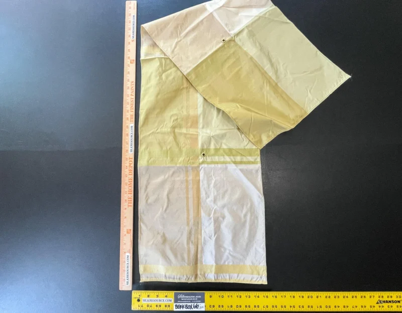 16 Berkbox66 15"x 1.4yard Scalamandre Silk Satin White Green Beige