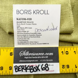IMG_6203 13 Berkbox68 26"x27"  Scalamandre HAMPTON WEAVE Fern Green Boris Kroll-Texture Pallete Solid