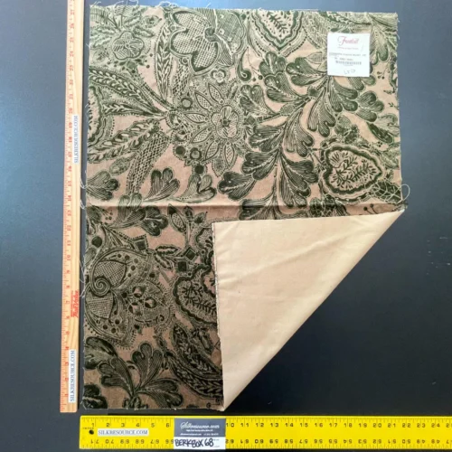 38 Berkbox68 27"x23" Scalamandre CRANBOOK PRINTED VELVET FH FOREST Green Brown Botanical