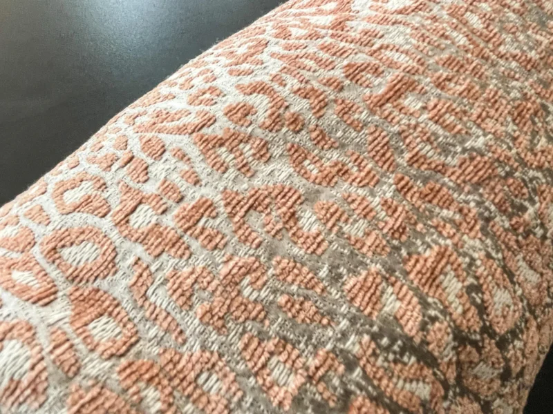 IMG_6305 PILLOW 21"x7" Scalamandre LEOPARD BOLSTER PINK SAND Animal Skin MSRP USD339+