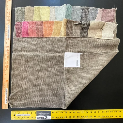 IMG_6341 1 Berkbox69 27″x27″ Square Scalamandre OXFORD HERRINGBONE WEAVE CHARCOAL Brown Chevron