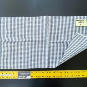 IMG_6360 8 Berkbox69 15″x28″ Scalamandre MAGPIE Navy Blue 100% Cotton Plaid Check Small Scale