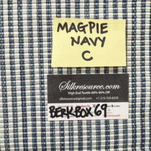 IMG_6361 8 Berkbox69 15″x28″ Scalamandre MAGPIE Navy Blue 100% Cotton Plaid Check Small Scale