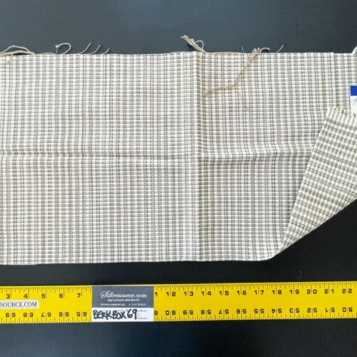 IMG_6364 10 Berkbox69 13″x28″ Scalamandre MAGPIE Twig Brown 100% Cotton Plaid Check Small Scale