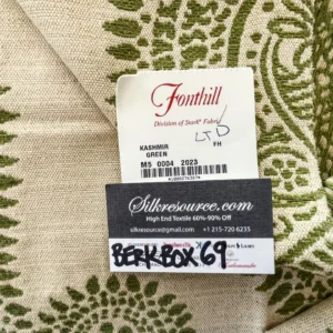 IMG_6405 29 Berkbox69 27″x27″ Square Scalamandre KASHMIR GREEN Paisley Woven