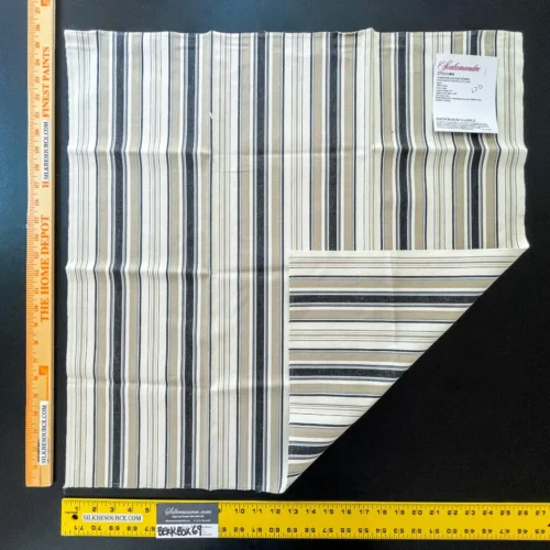 IMG_6428 41 Berkbox69 26" x 26" Scalamandre ANDOVER COTTON STRIPE STONE Black