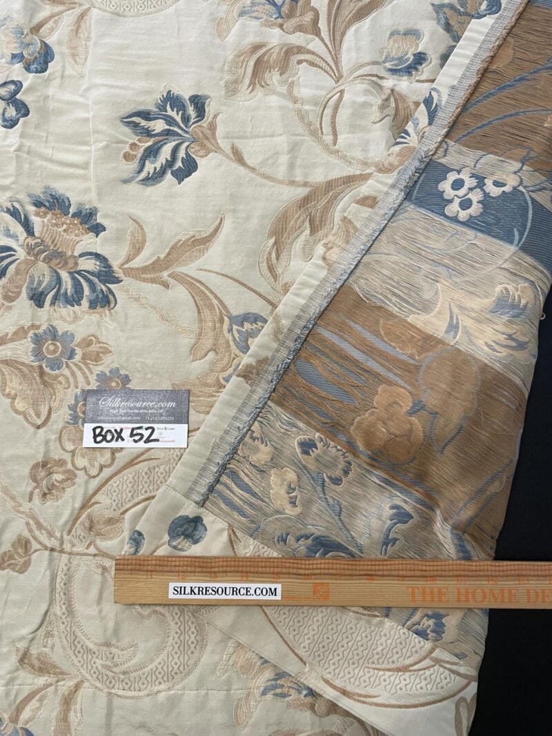 IMG_7153 26 Berkbox52 79" x 52"  Scalamandre La Fiorentina Blue / Antique Peach Lampases By Old World Weavers MSRP USD 456/Y