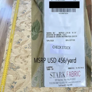 IMG_7154text 26 Berkbox52 79" x 52"  Scalamandre La Fiorentina Blue / Antique Peach Lampases By Old World Weavers MSRP USD 456/Y