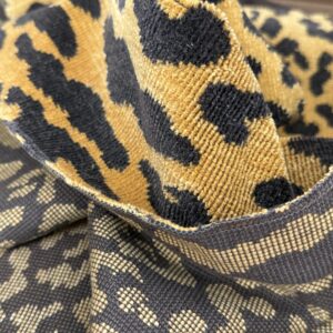 IMG_8309 12 Berkbox63 Square Scalamandre Old World Weavers Leopard Velvet in Piccolo Linen Hiend Animal skin Cheetah Orange Black Velvet MSRP USD 500+/yard