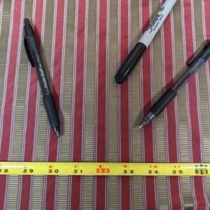 2.6Y Scalamandre 100% silk Shirred Stripe Persimmon Red Bronze Luxurious Timeless MSRP USD 363/Y minor defects