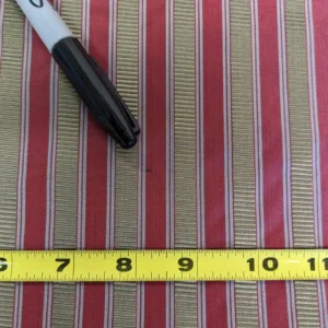 2.6Y Scalamandre 100% silk Shirred Stripe Persimmon Red Bronze Luxurious Timeless MSRP USD 363/Y minor defects