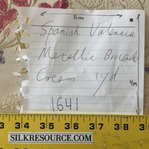 img_7512-2 High End Renaissance Lampas Spanish Valencia Metallic Brocade Garland red green gold on Cream
