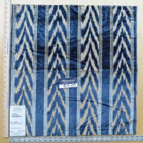 5 EV24 27"x25" Scalamandre MARGHILLAN PRUSSIAN BLUE Cut Velvet Blue