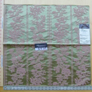P1120136 10 EV24 23"x25" Square Scalamandre Lelievre VALOGNES TAMARIS Green damask French Neoclassical Floral Stripe