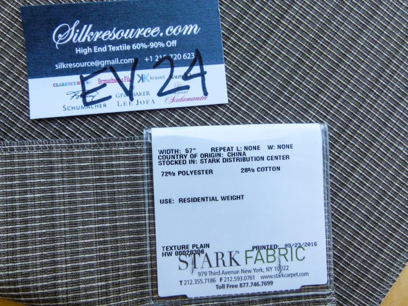 13 EV24 27"x27" Square Scalamandre Texture Plain  Smoke  Black Stripe