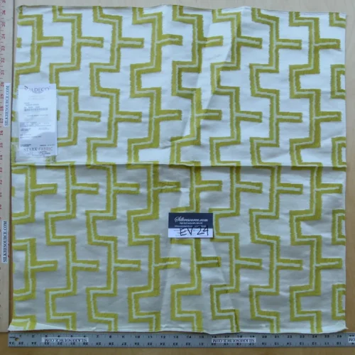 P1120171 27 EV24 26"x25" Square Scalamandre ALOHA BANANA GREEN Contemporary  Geometric