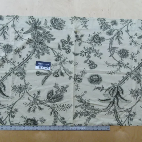 31 EV24 27"x55"  Scalamandre LANGUEDOC CHARCOAL Black Floral hand Print Toile