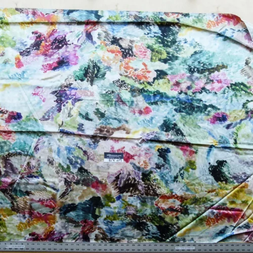 33 EV24 1.2 yard x52" Scalamandre OEUVRE BLUE GREEN Floral Print Abstract