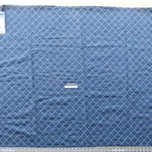 P1120197 40 EV24 1.2 yard Scalamandre COUNTERPANE Indigo Embroidery Blue Diamond