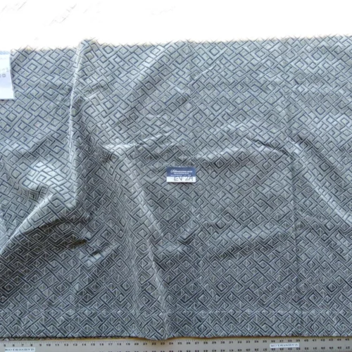 P1120217 46 EV24 2.4 yard Scalamandre DJEMBE Cut Velvet Gray Black Geometric