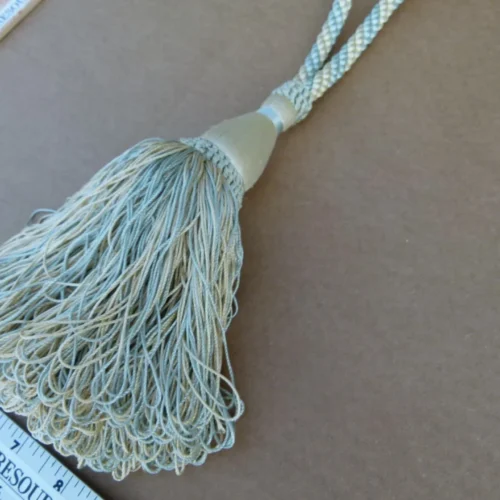 P1120234 Scalamandre Silk Tiebacks Handmade Single Tassel Aqua MSRP USD300/each T2803-021