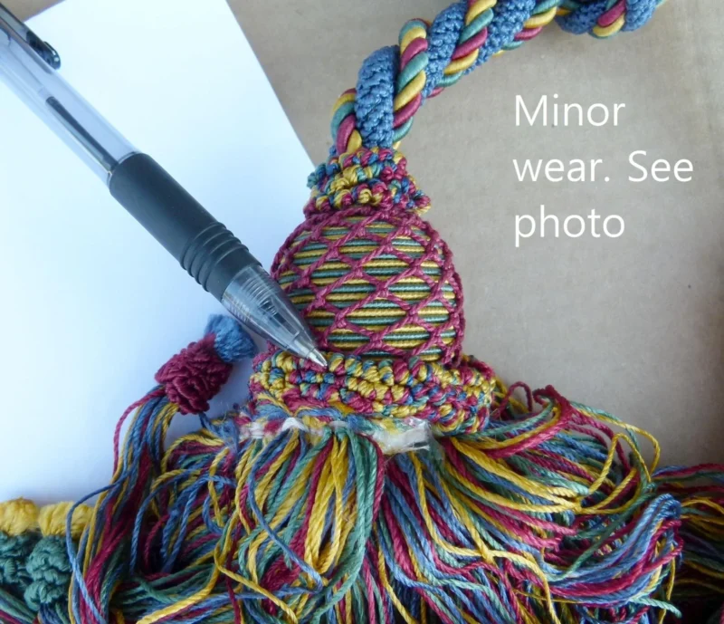 P1120267 Scalamandre Silk Tiebacks Handmade Silk Double Tieback Blue MSRP USD400 each T2946-02