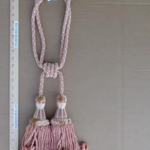 P1120272 Scalamandre Silk Tiebacks Handmade Silk Double Tassel Pastel Pink MSRP USD400 T3214-01