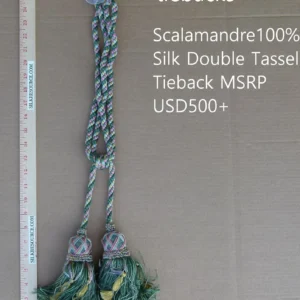 P1120277 Scalamandre Silk Tiebacks Handmade  Double Tassel Green MSRP USD500+ each T2906-008