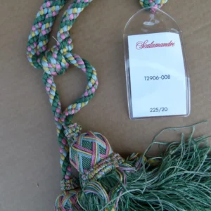 P1120280 Scalamandre Silk Tiebacks Handmade  Double Tassel Green MSRP USD500+ each T2906-008