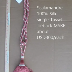 P1120293 Scalamandre Silk Tiebacks Handmade Single Tassel Medium Pink MSRP USD300/each T2803-006