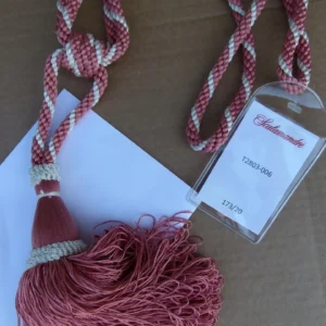 P1120295 Scalamandre Silk Tiebacks Handmade Single Tassel Medium Pink MSRP USD300/each T2803-006