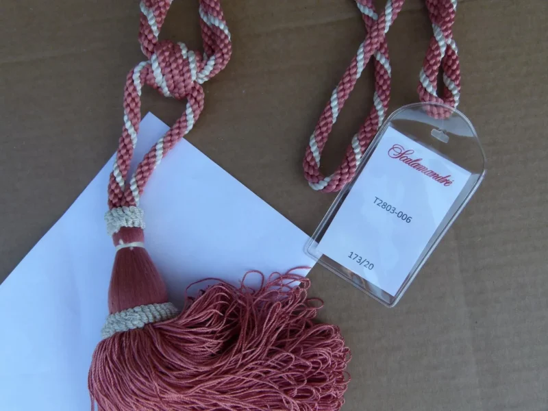 P1120295 Scalamandre Silk Tiebacks Handmade Single Tassel Medium Pink MSRP USD300/each T2803-006