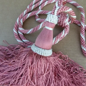 P1120296 Scalamandre Silk Tiebacks Handmade Single Tassel Medium Pink MSRP USD300/each T2803-006