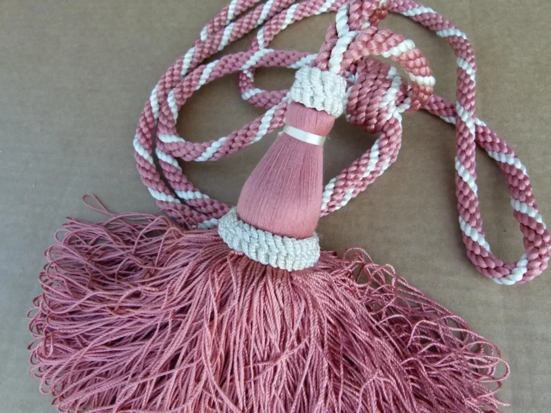 P1120296 Scalamandre Silk Tiebacks Handmade Single Tassel Medium Pink MSRP USD300/each T2803-006