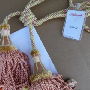 P1120299 Scalamandre Beehive Chair Tieback100% Silk Raspberry Pink About 44"L MSRP USD 200+