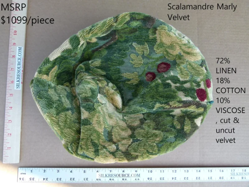 P1120301 Pillow Case only Scalamandre Marly Velvet Green Sphere Pillow 12" Diameter