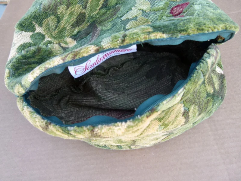 P1120303 Pillow Case only Scalamandre Marly Velvet Green Sphere Pillow 12" Diameter