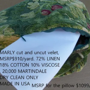 P1120305 Pillow Case only Scalamandre Marly Velvet Green Sphere Pillow 12" Diameter