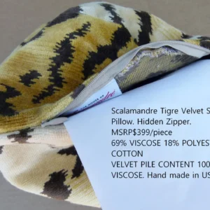 P1120308 Pillow Case only Scalamandre Tigre Velvet Pillow Handmade in US Sphere Pillow