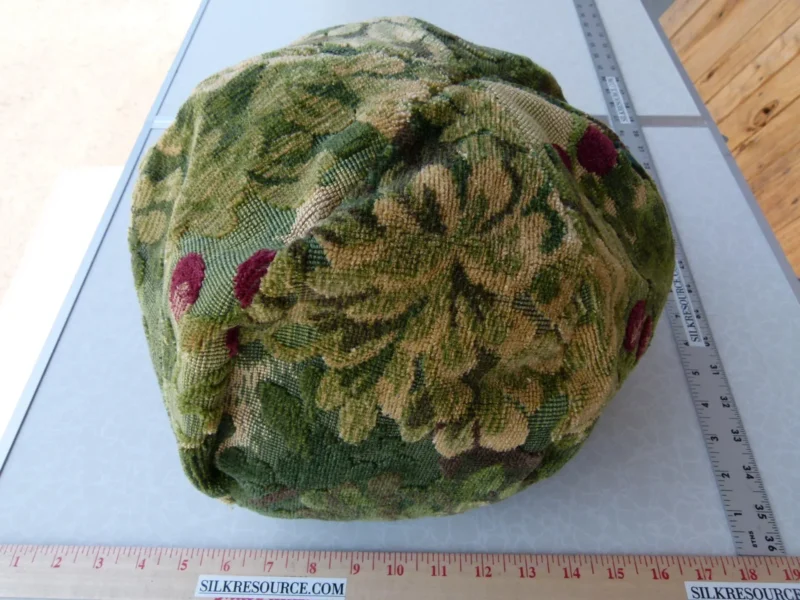 P1120314 Pillow Case only Scalamandre Marly Velvet Green Sphere Pillow 12" Diameter