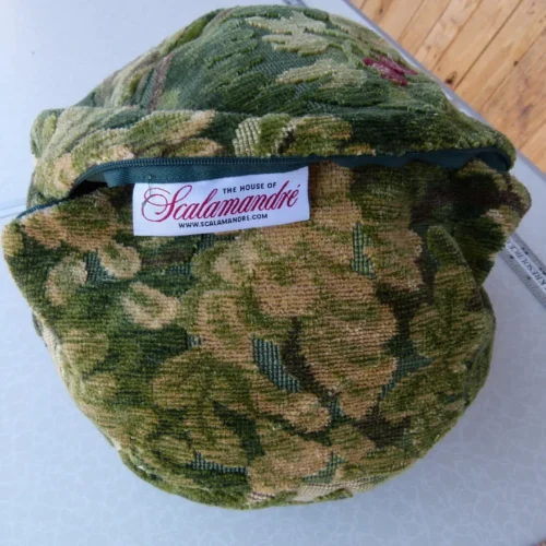 P1120316 Pillow Case only Scalamandre Marly Velvet Green Sphere Pillow 12" Diameter