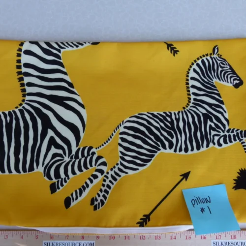 P1120323 Pillow Case only Scalamandre Zebra Outdoor Lumbar Pillow Yellow Black 22"x14" MSRP USD 259 (#1)