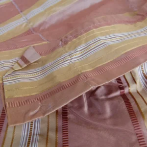 P1120437 18 EV27 2.1yd x 48″wide Scalamandre GRANVILLE STRIPE GINGER Silk Stripe Pink Gold