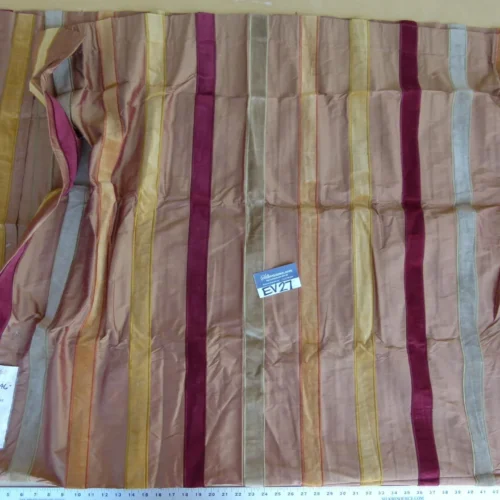 19 EV27 2.1yd x 46″wide Scalamandre AGOSTO COPPER Silk Stripe Brown MSRP USD268/yd