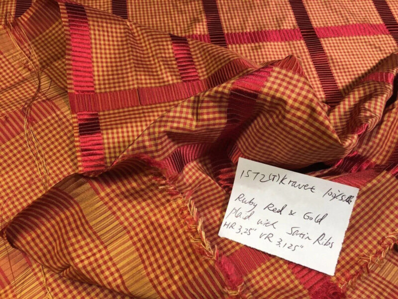 s-l1600-21 By Yard Kravet 100% Silk Taffeta Plaid Ruby Red Square Dazzling! MSRP USD 200 #1572