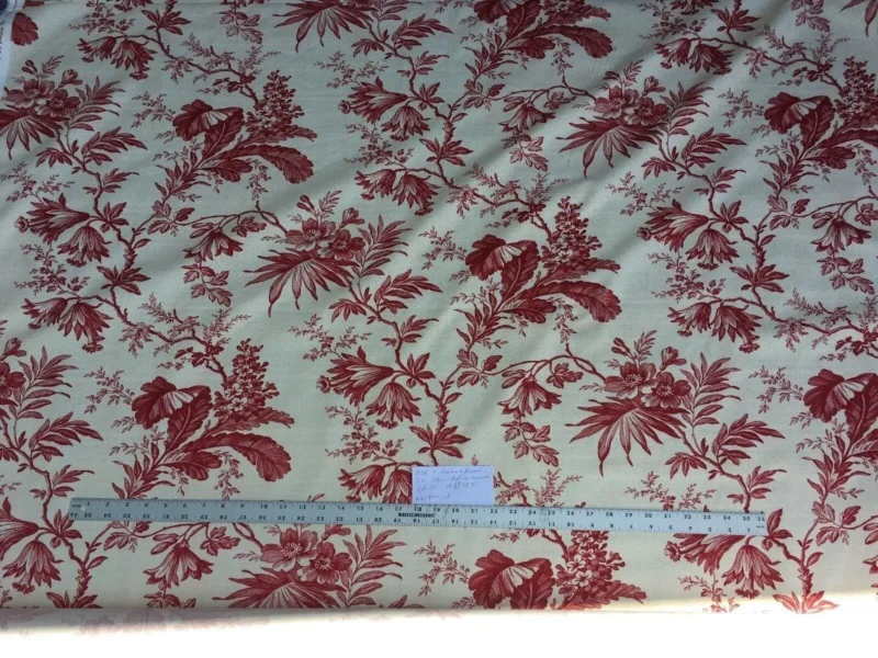 s-l1600 (33) 4.75Y Stroheim & Romann Toile Print Cotton Plantation Red on Natural Country #1578