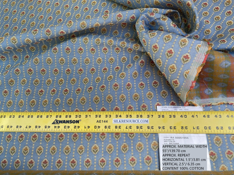 IMG_4814 By Yd Scalamandre Fleurette Multi/blue Small Flowers Tulips Cotton Tapestry MSRP USD 200/Y