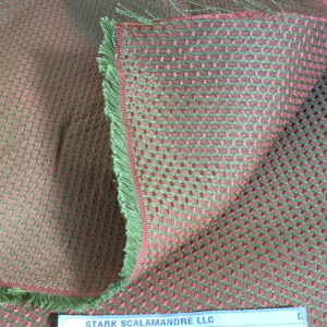 IMG_4895 Scalamandre Tanya Watermelon  Silk Cotton Mini Texture Dot Red Pink Green MSRP USD 256/Y